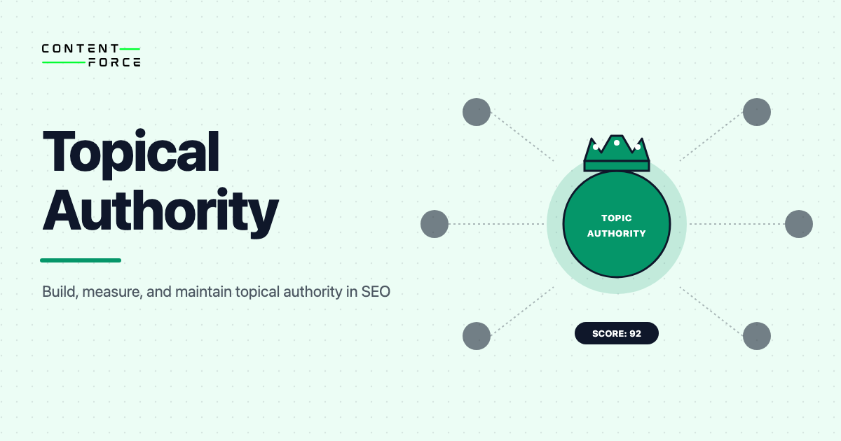 Contentforce featured image: Topical Authority: Importance, Building Methods, and Challenges