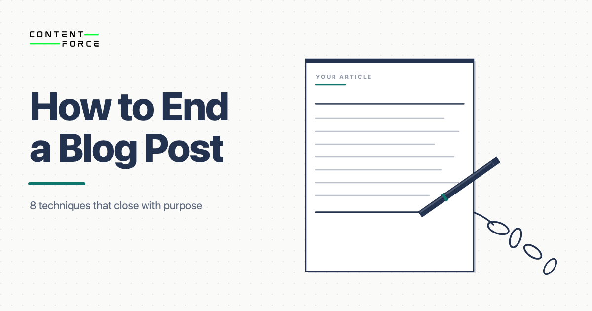 Featured image for how to end a blog post article