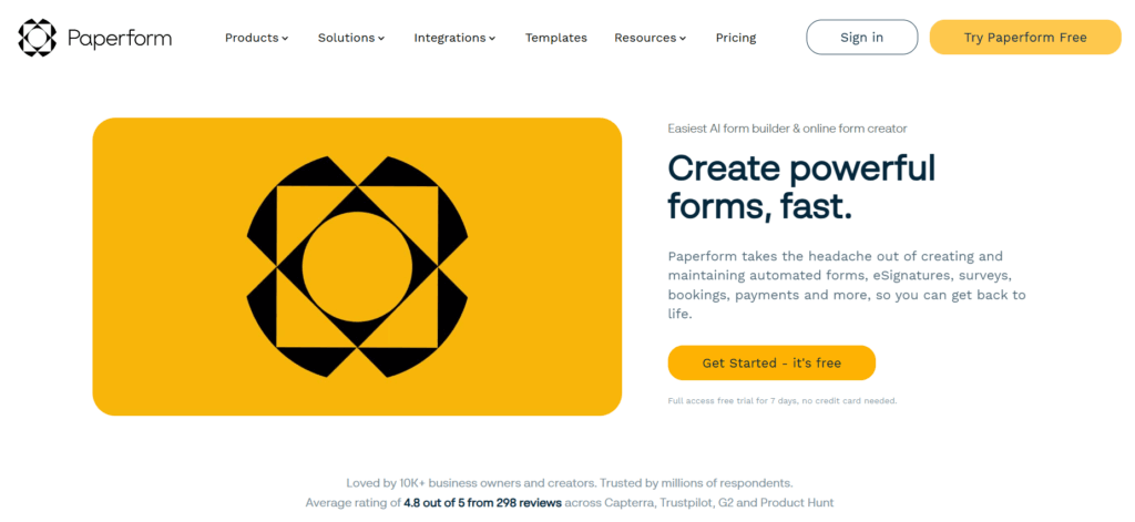 Paperform screenshot