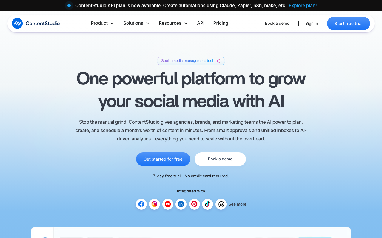 ContentStudio content discovery and curation tool screenshot