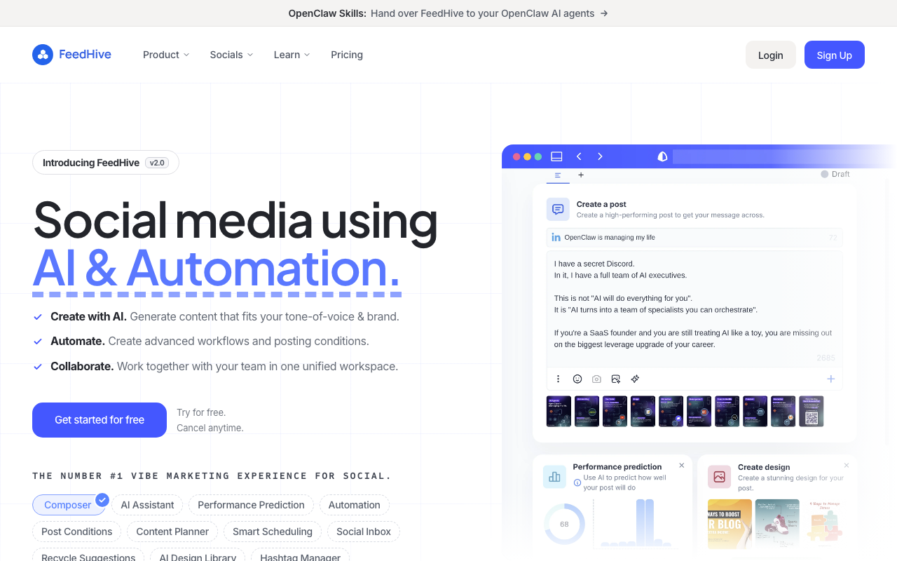 FeedHive AI social media content recycling tool screenshot