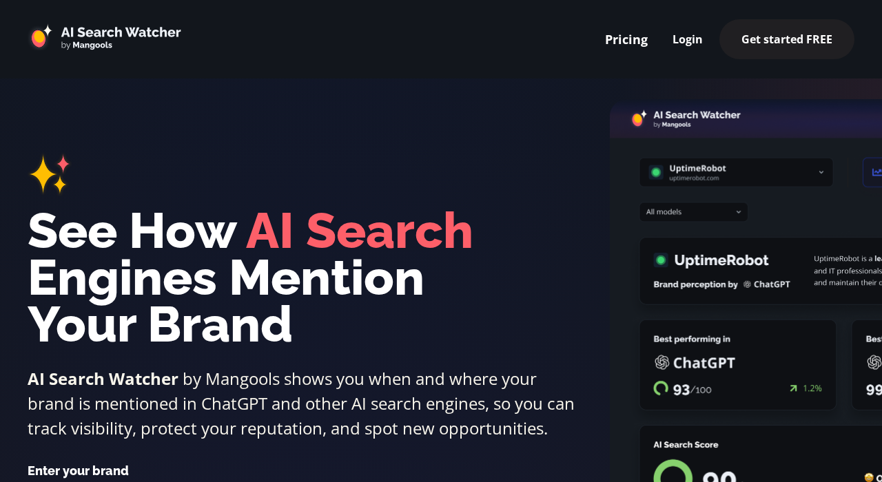 Mangools AI Search Watcher — free LLM rank tracker for brand visibility