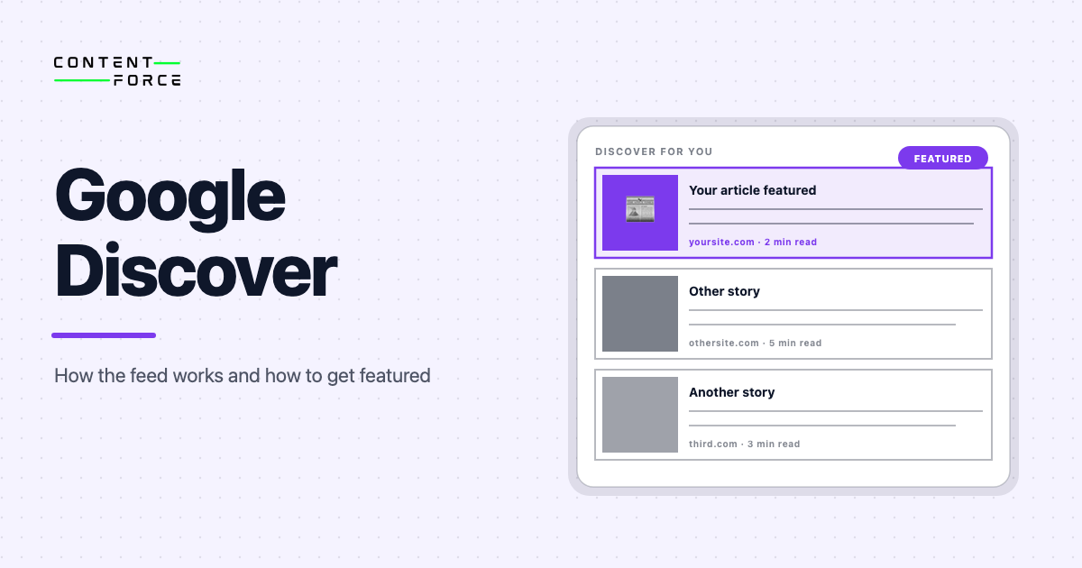 Contentforce featured image: Google Discover