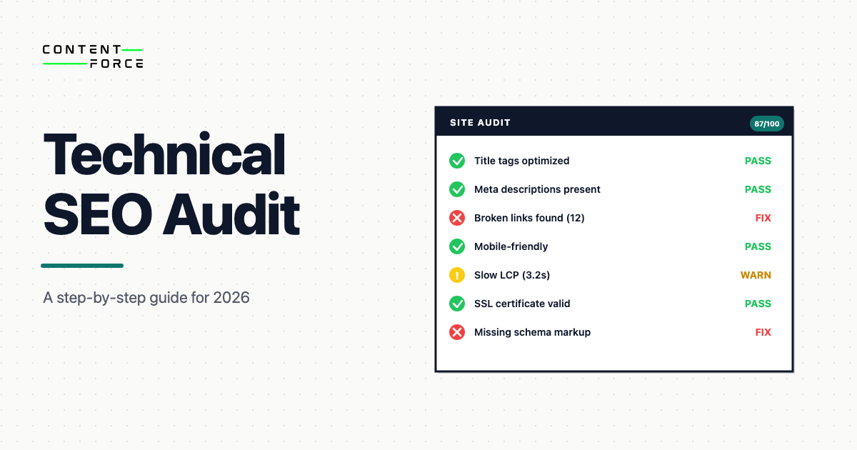 Contentforce featured image: Technical SEO Audit