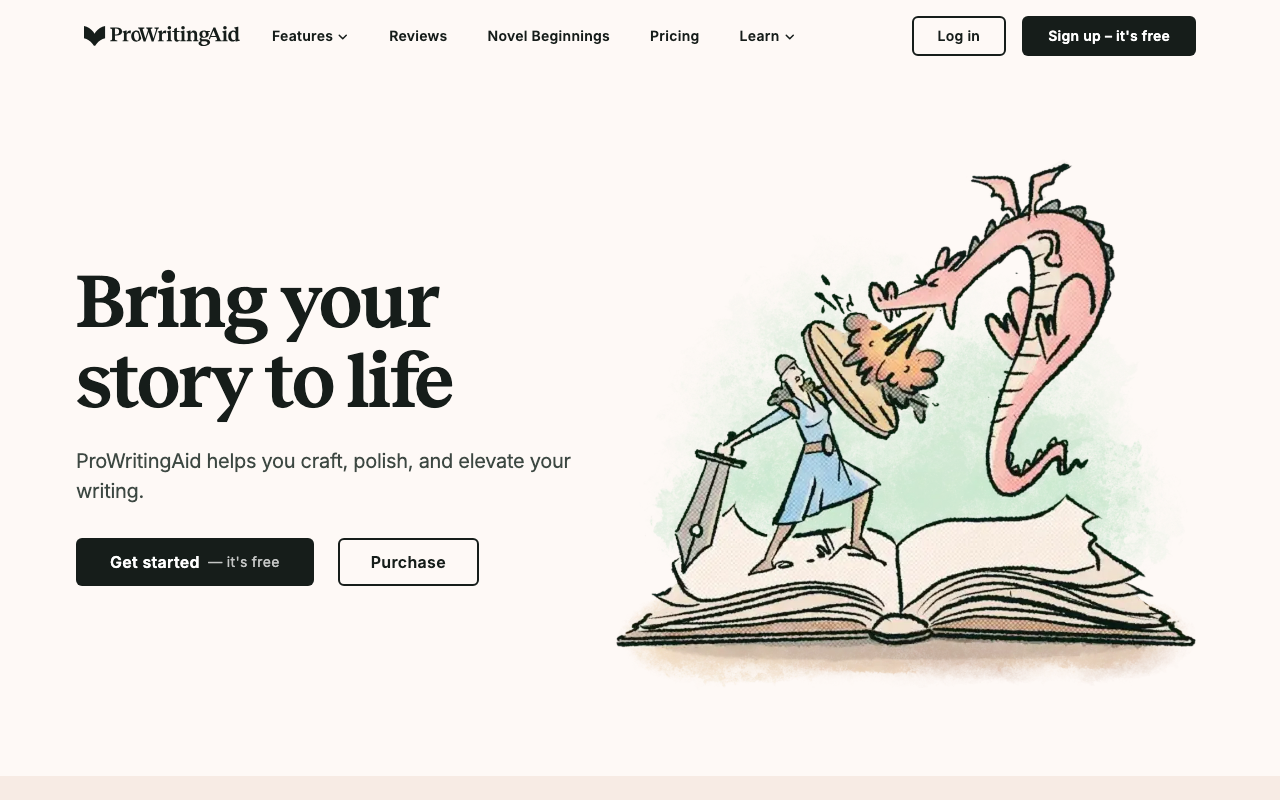 ProWritingAid writing analysis interface