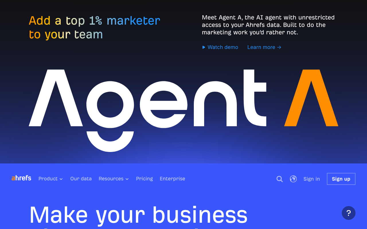 Ahrefs rank tracker homepage