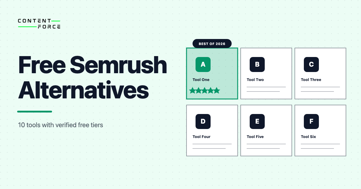 Contentforce featured image: Free Semrush Alternatives