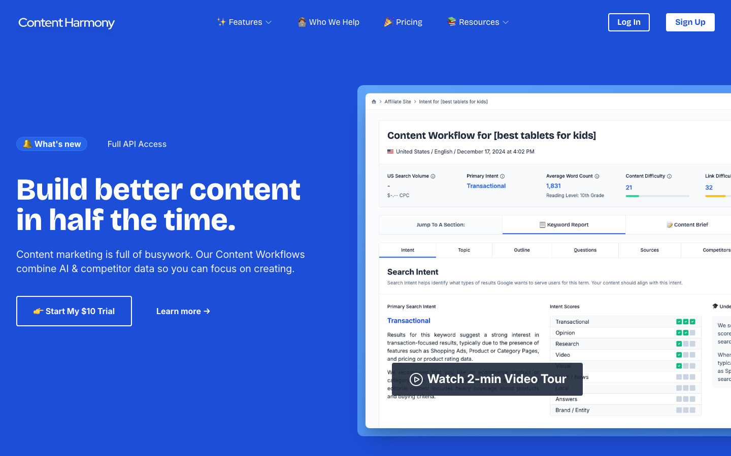 Content Harmony homepage screenshot