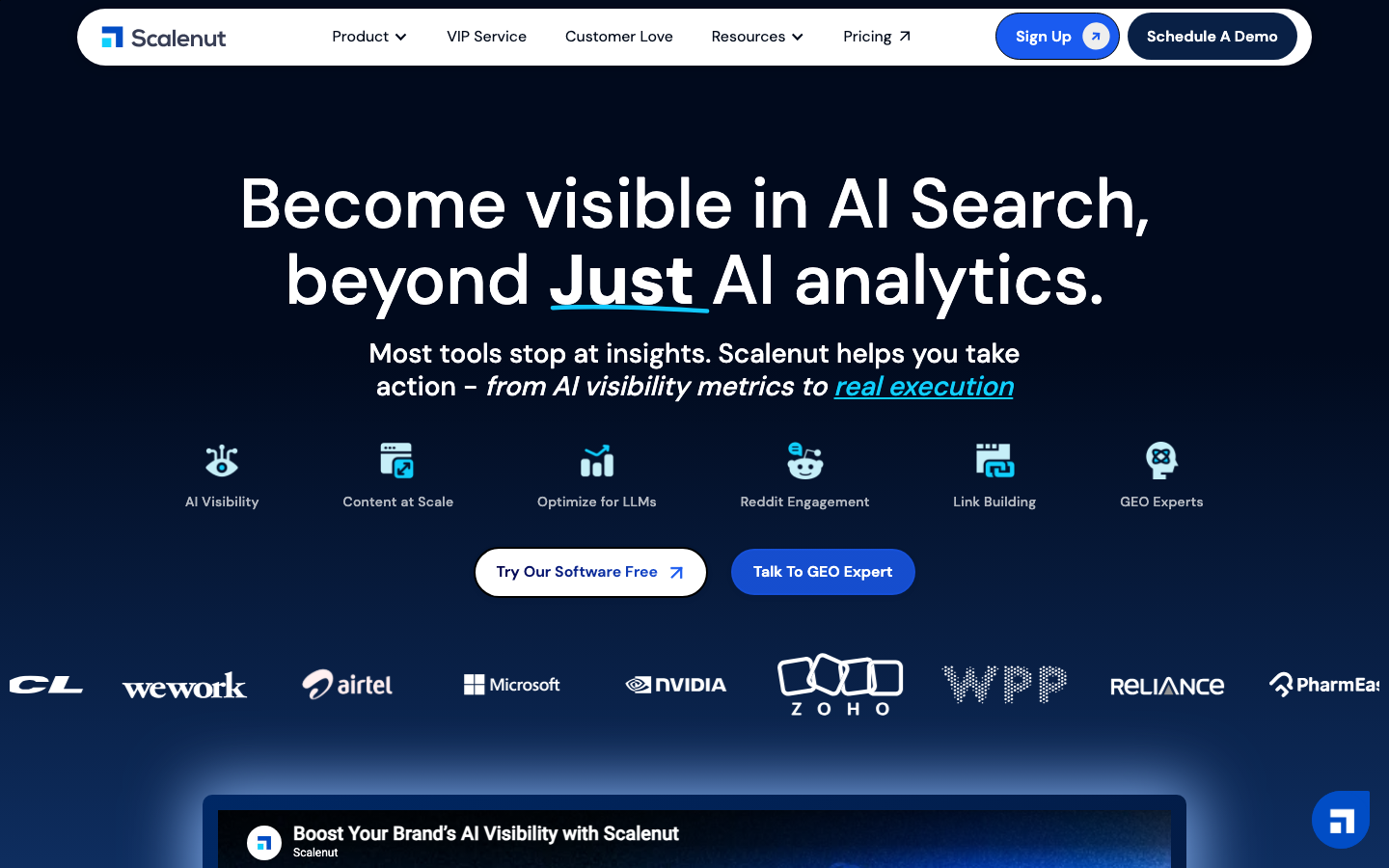 Scalenut homepage - AI content creation and SEO platform