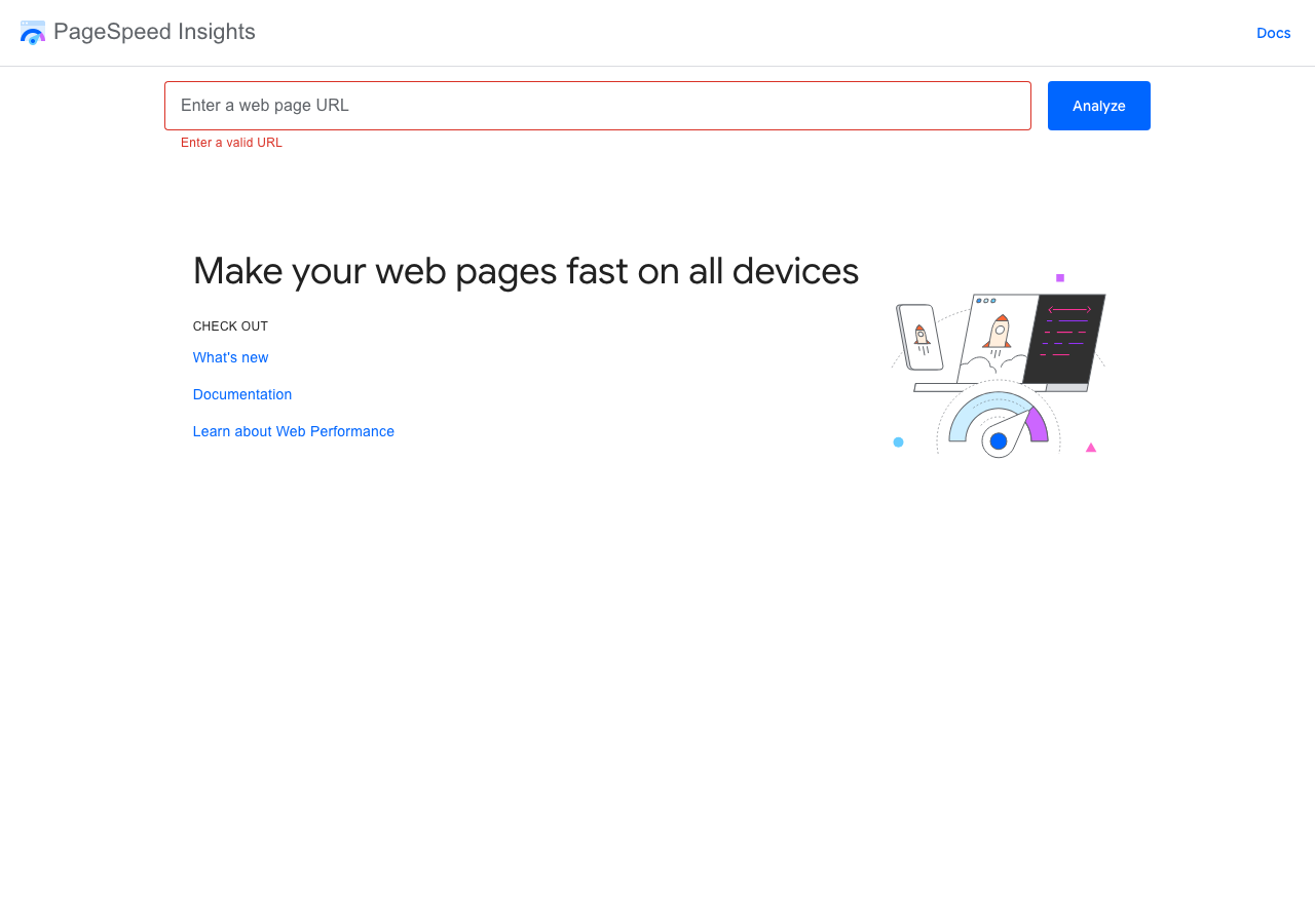 PageSpeed Insights tool from Google for measuring Core Web Vitals including Largest Contentful Paint (LCP) and Cumulative Layout Shift (CLS)