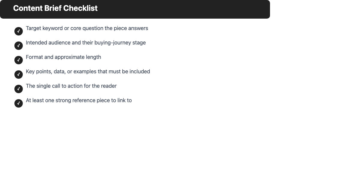 Checkliste: What every content brief should cover