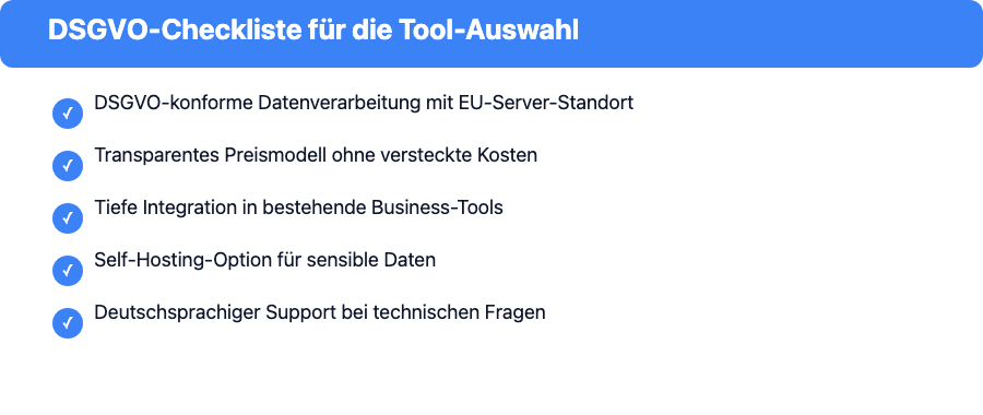 Checkliste: Worauf deutsche Unternehmen bei der Wahl eines AI Workflow Tools achten sollten