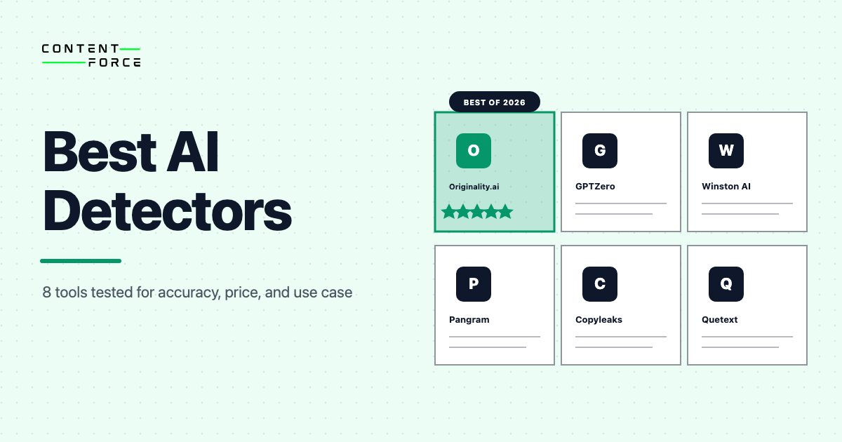 ContentForce featured image: Best AI Detector 8 Tools Compared