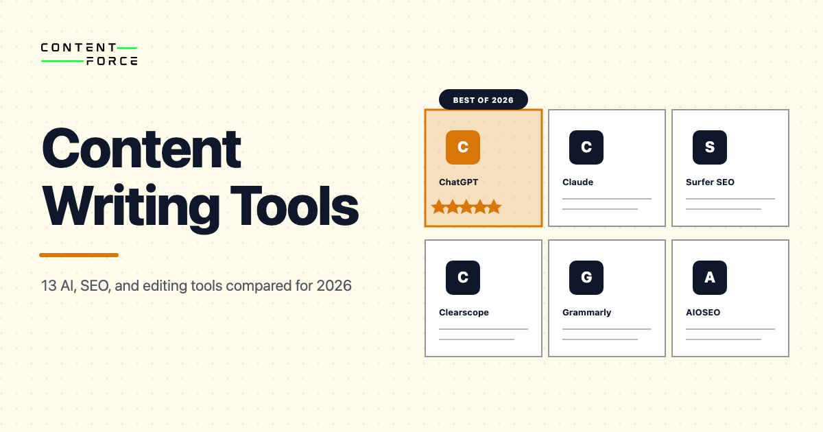 Contentforce featured image: 12 Best Content Writing Tools for SEO in 2026