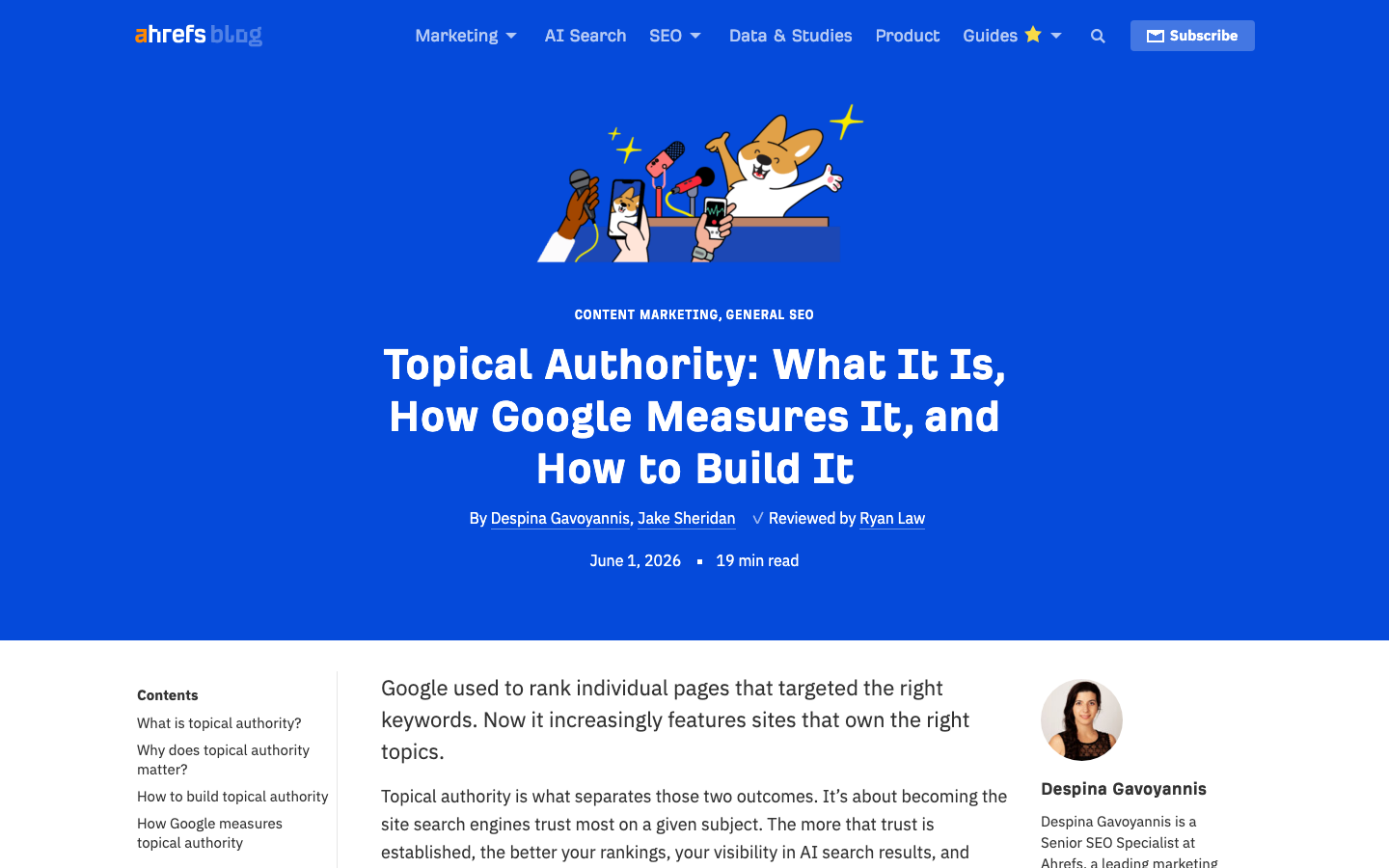 Screenshot einer Ressource zu Topical Authority und Themencluster-Strategie