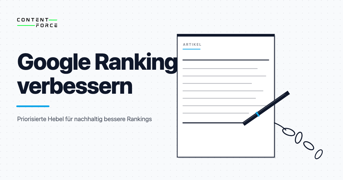 Contentforce featured image: Google Ranking verbessern