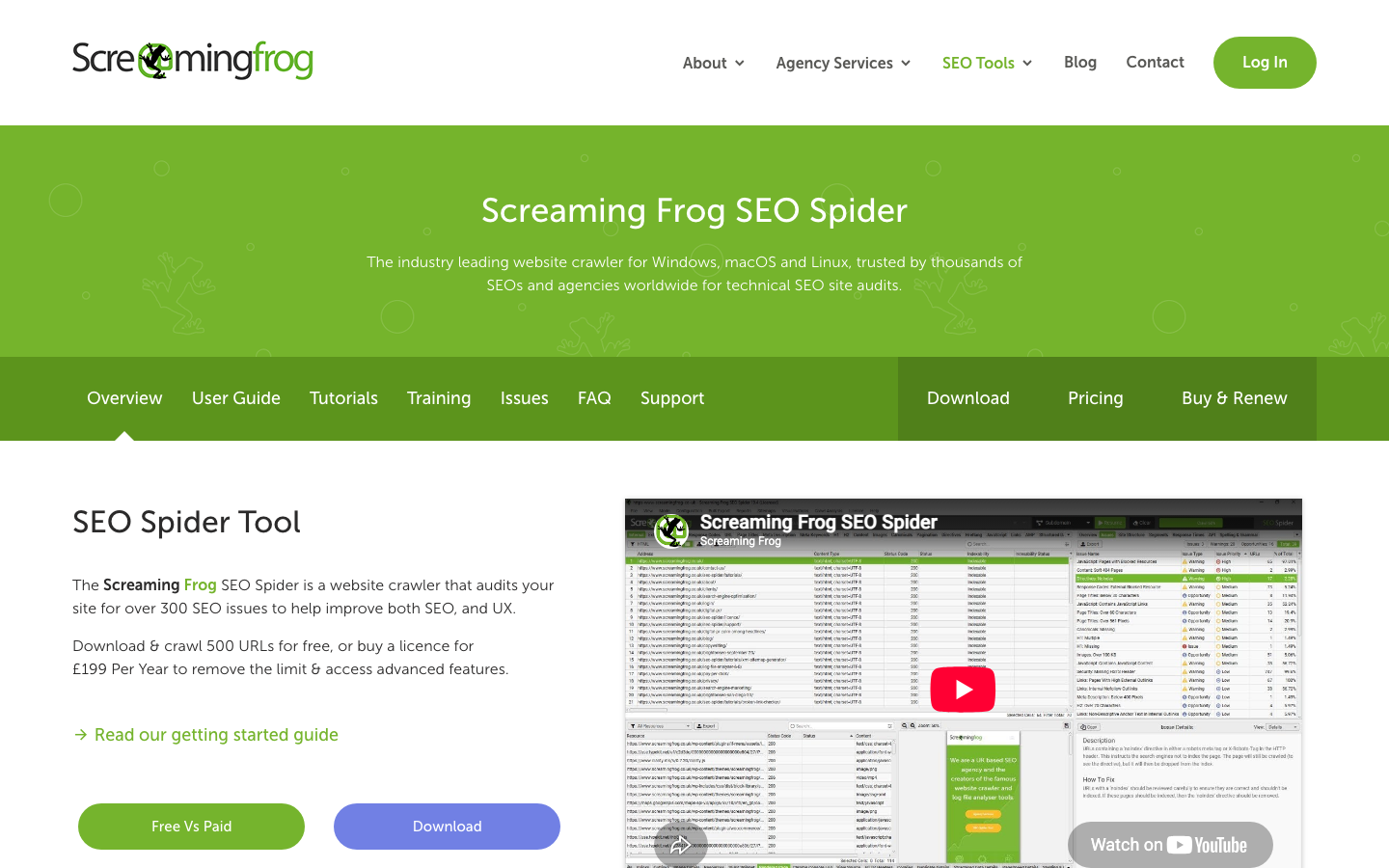 Screaming Frog SEO Spider Startseite mit Crawling-Oberfläche
