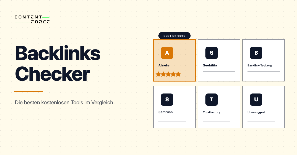 Contentforce featured image: Backlinks Checker Vergleich kostenloser Tools